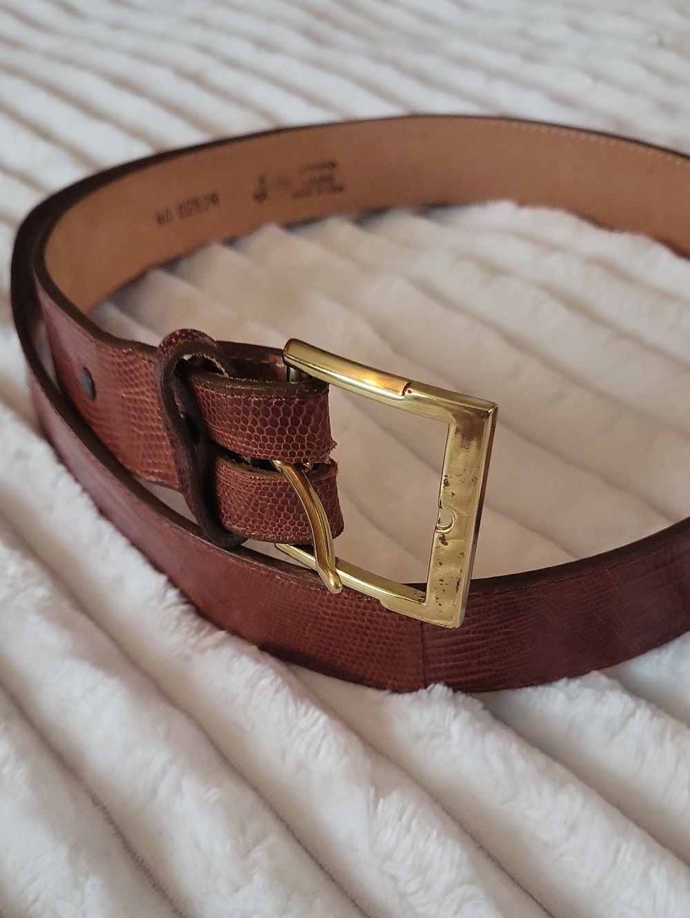 Vintage Justin Boots genuine lizard leather western belt